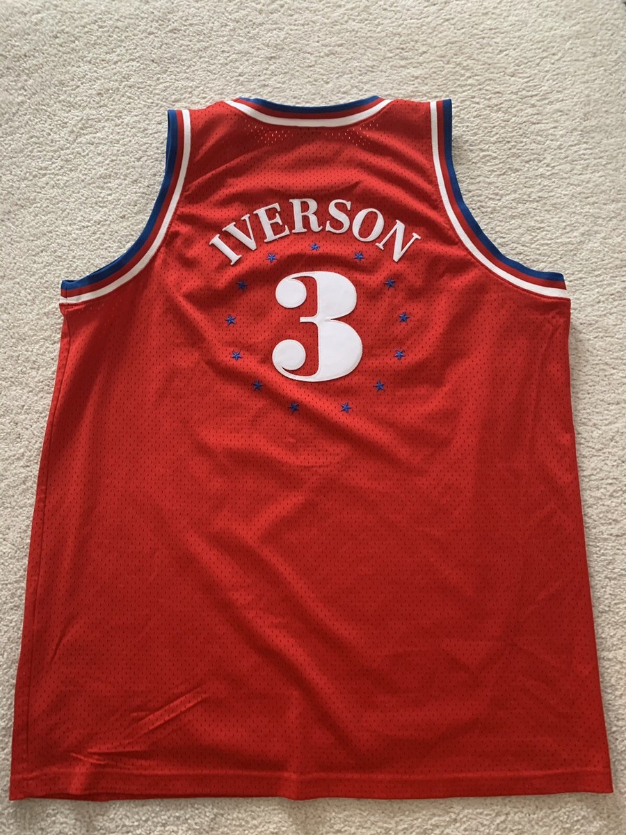 Nike NBA Philadelphia 76ers Jersey #3 Allen Iverson sz XL+2 Red
