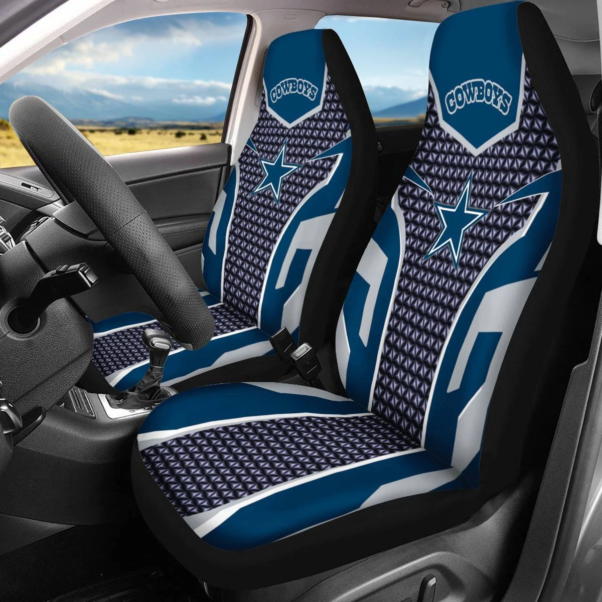 US Dallas Cowboys Car Front Seat Cover 2PCS Universal Truck Cushion Protectors