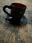 Vintage Avon 1876 Cape Cod Coffee Tea Cup and Saucer Ruby Red Glass Collection