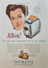 1941 Toastmaster toaster Vintage Ad Allies important job