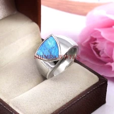 Natural Labradorite Gemstone With 925 Sterling Silver Ring for Men's #952