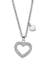 Lotus Style Halskette Mit Herz AnhäNger Collier Strass LS2026-1/1