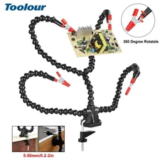 Toolour Soldering Station Helping Hand, 3/4/5 Flexible Arms with Vise Desk Clamp