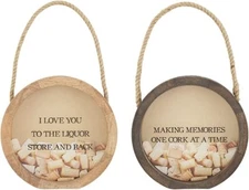 Mud Pie E4 Hom Kitchen Wine Round Cork Display 10" dia I Love You 48600144