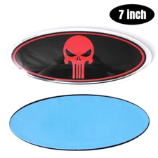 7inch Red Punisher Skull Front Grill Tailgate Emblem for F150 F250 Edge Ranger