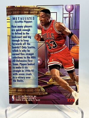 1996-97 Fleer Metal Scottie Pippen #229 HOF | eBay