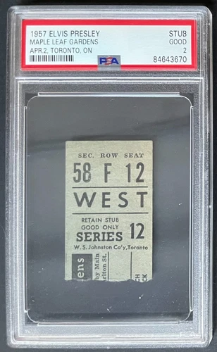 Elvis Presley 1957 Toronto MLG Concert Ticket Stub POP 1 PSA 2 Extremely Rare