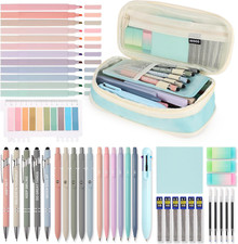 56 PCS Aesthetic School Supplies Cute Stationary Set with Large Pencil Case, ...