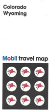 1971 MOBIL OIL Road Map COLORADO WYOMING Denver Cheyenne Rocky Mountain Nat Park