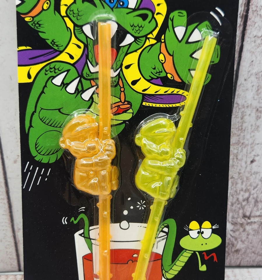 Vintage 1989 Nintendo Fun Straws Mario Bros Diamond Toymakers New in Package - Image 3 of 4