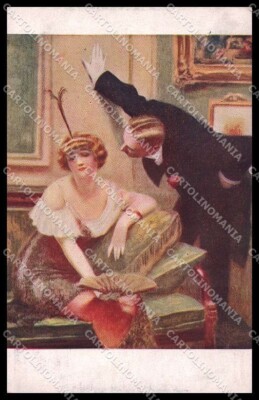 Illustratori Artist Signed A. Guillaume Lady serie 767 cartolina