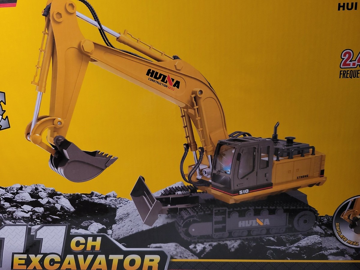 HUINA 1510 1:16 11CH RC Car Alloy Excavator, Steam Shovel Play Toy  Truck