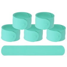 Silicone Slap Bracelets - 6Pcs Fitting for DIY Prizes 8.5"  Lake Blue