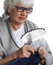 5X Hands Free Magnifying Glass with Light for Close Work,Neck Wear Black