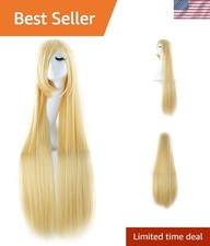 Heat-Resistant 40" Blonde Wig for Cosplay - Modern Anime Costume Accessory