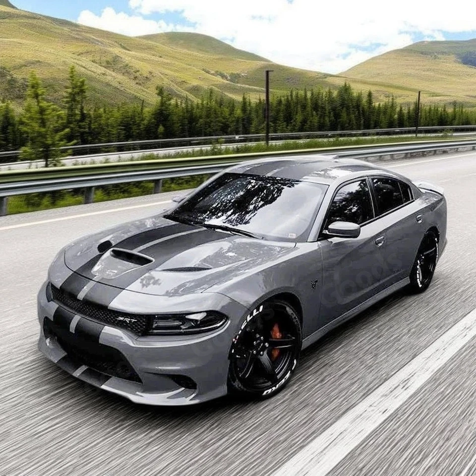 Se adapta a Dodge Charger SRT 2015-23 estilo fibra de carbono real capó delantero ventilado del motor Foto 3 de 4