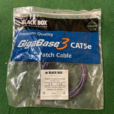 Lot of 77 - Black Box 4' Violet GigaBase 3 CAT5e Patch Cable C5EPC70-VT-04 NOS