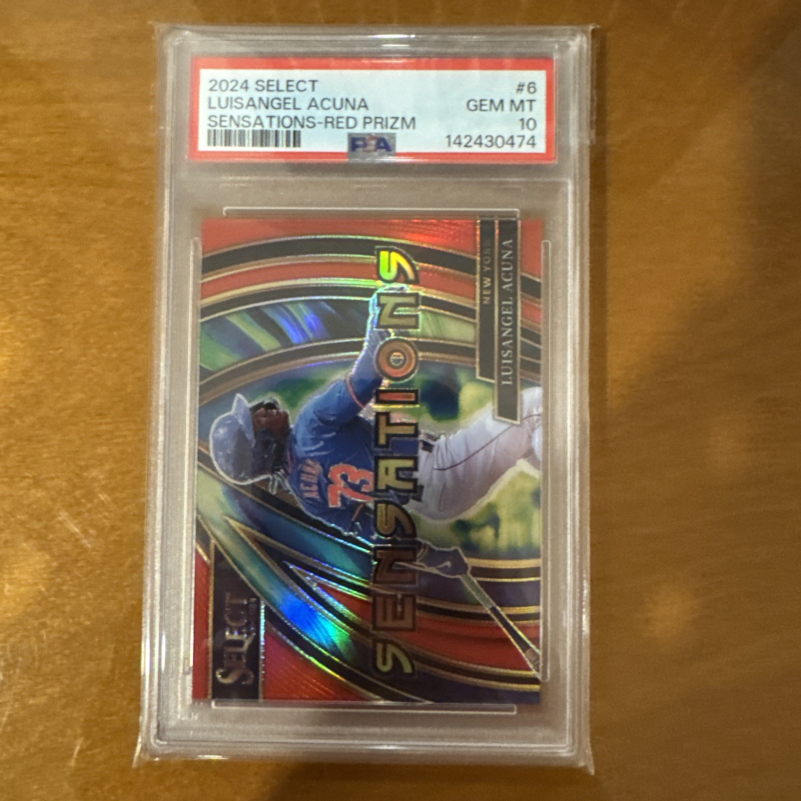 2024 Panini Select - Sensations Luisangel Acuna #6 Red Prizm /99 (RC)