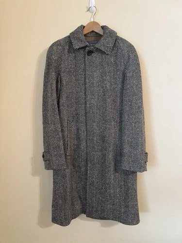 Private White VC The Permanent Style Donegal Overcoat Black & Cream Size 3 - product listing photo