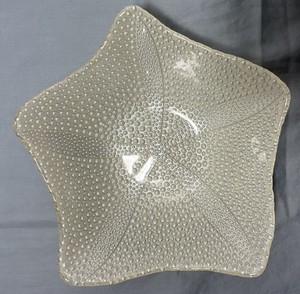 Pearl Opal Sea Star shaped Candy Salad Bowl Starfish Textured White 8.5 inches