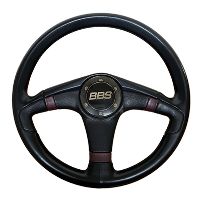 BBS italvolanti Leather Steering Wheel 360mm Black Red JDM Euro