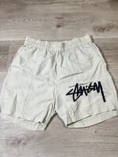Stussy Swim Casual Shorts 28-30 Khaki Tan Small S 100 Nylon
