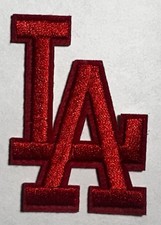 Los Angeles Dodgers L.A. Letters Red Jersey Patch Iron on 2.4