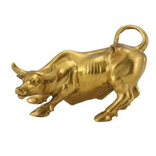 Feng Shui Fortune Messing Bull Statue, Skulptur Home Decoration Golden Copp9077