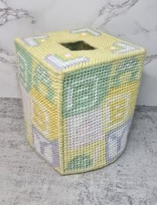Baby Block Pastel Tissue Cover Shower Handmade Square Box Blocks Pale Decor