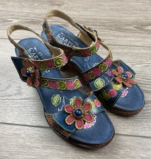 Spring Step L’artiste Women’s Hayride Floral Design Wedge Sandals Multicolor 8