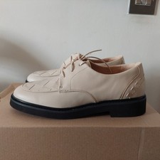 Image of CLARKS SPLEND WEAVE LADIES IVORY LEATHER LIGHTWEIGHT CASUAL SHOES UK SIZE 7