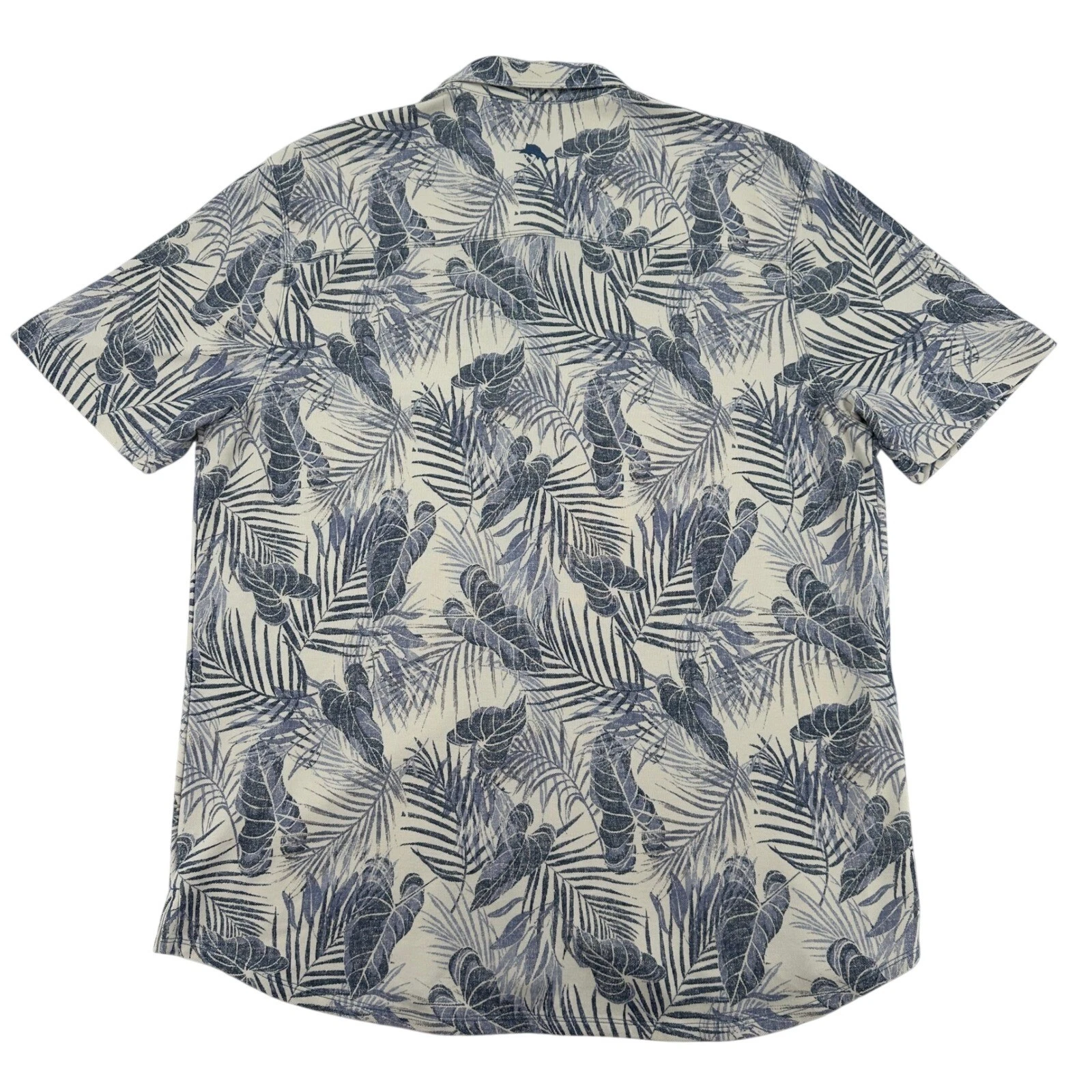 Tommy Bahama Men XL IslandZone Tropical Leaf Print Short Sleeve Button Up Shirt