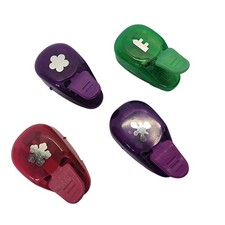 EK Success Brands Mini Craft Punch Lot 4 Flower  House Less Than 1in Shapes