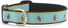 Up Country Bee Dog Collar - Medium Wide 1 Inch
