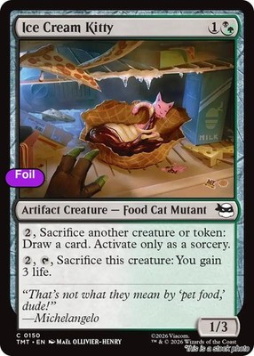 MTG Foil Ice Cream Kitty Card #150 Teenage Mutant Ninja Turtles NM Magic