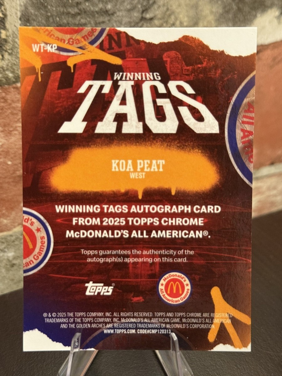 2025 Topps Chrome McDonald's All American Winning Tags Koa Peat