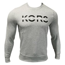MSRP 74.99 NWT MICHAEL KORS MEN'S GRAY CREW NECK LONG SLEEVE SWEATSHIRT SIZE L