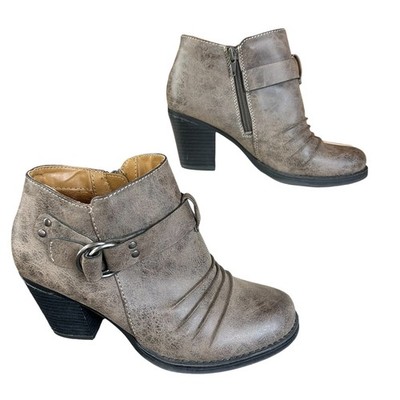 Natural Soul Yeva Booties Women Sze 7M Rustic Distressed Gray Ankle Faux Leather