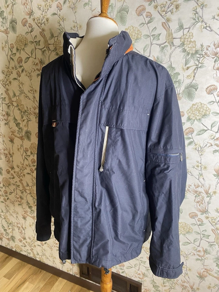 Chaqueta Técnica Vintage Caribbean Joe Let Go Azul Poliéster Ventilado Talla Grande Foto 4 de 4