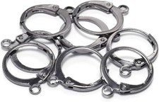 20Pcs Steel French Lever Earring Hooks Wire Settings Base Hoops Earrings Black