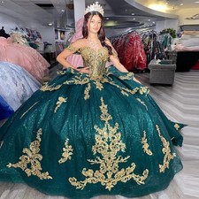Quinceanera Dresses Appliques Bow Off the Shoulder Corset Princess Ball Gown