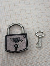 Schloss Abus Typ 333 35mm Vorhängeschloss Schlüssel Pink alt antik vintage #22