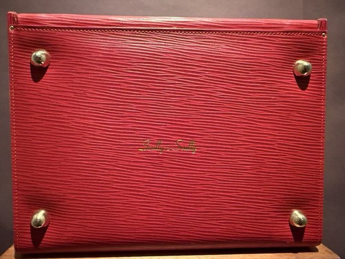Scully & Scully Italian Wave Leather Jewelry Box, Red Excellent Condition Nice! - Picture 4 of 24