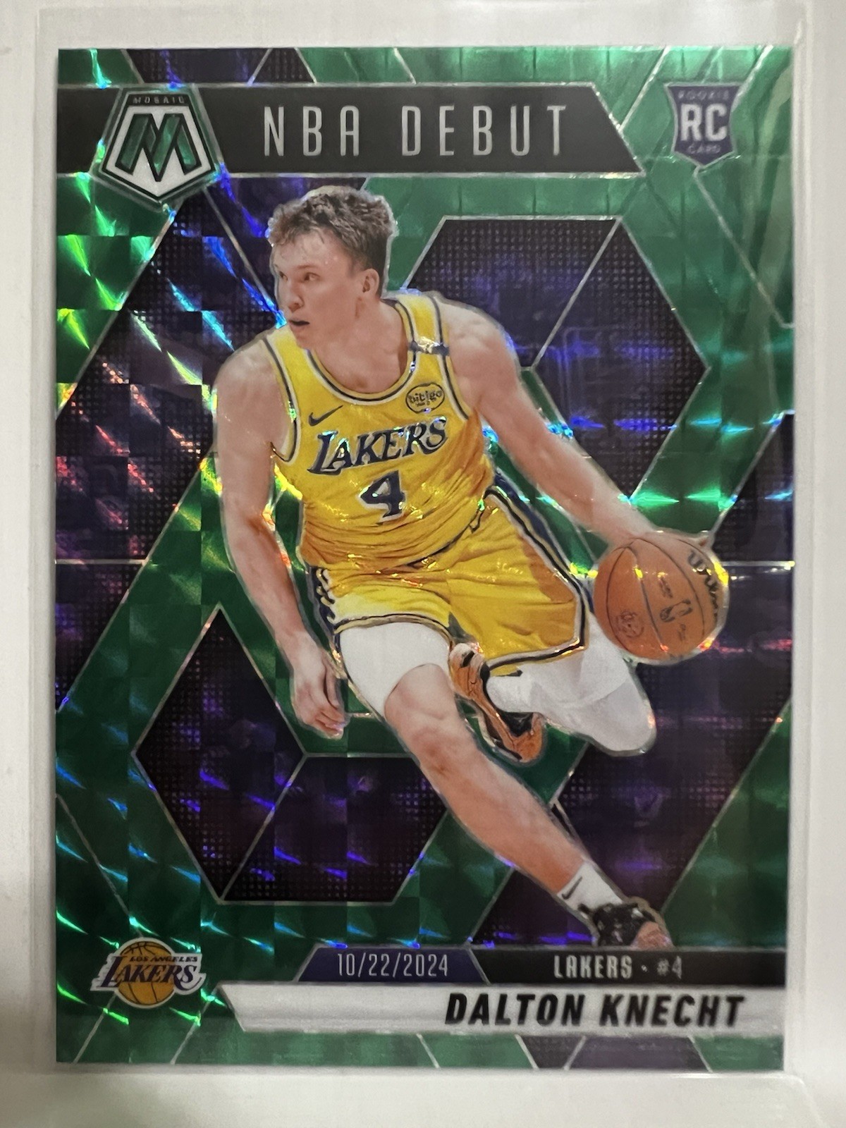 2024-25 Mosaic Dalton Knecht Green Mosaic NBA Debut #264 RC Los Angeles Lakers