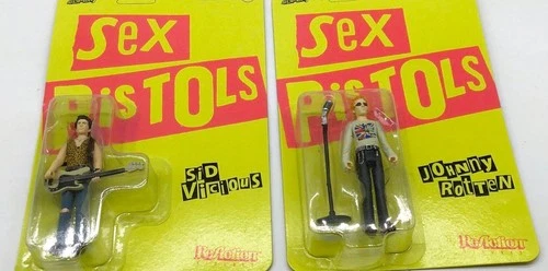 SEX PISTOLS JOHNNY ROTTEN & SID VICIOUS Super7 Reaction Figure UNPUNCHED