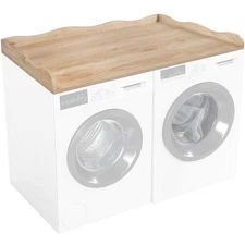 Washer Dryer Countertop,54''X27.6'' Wave Edge Wood Shelf Topper with Anti-sli...