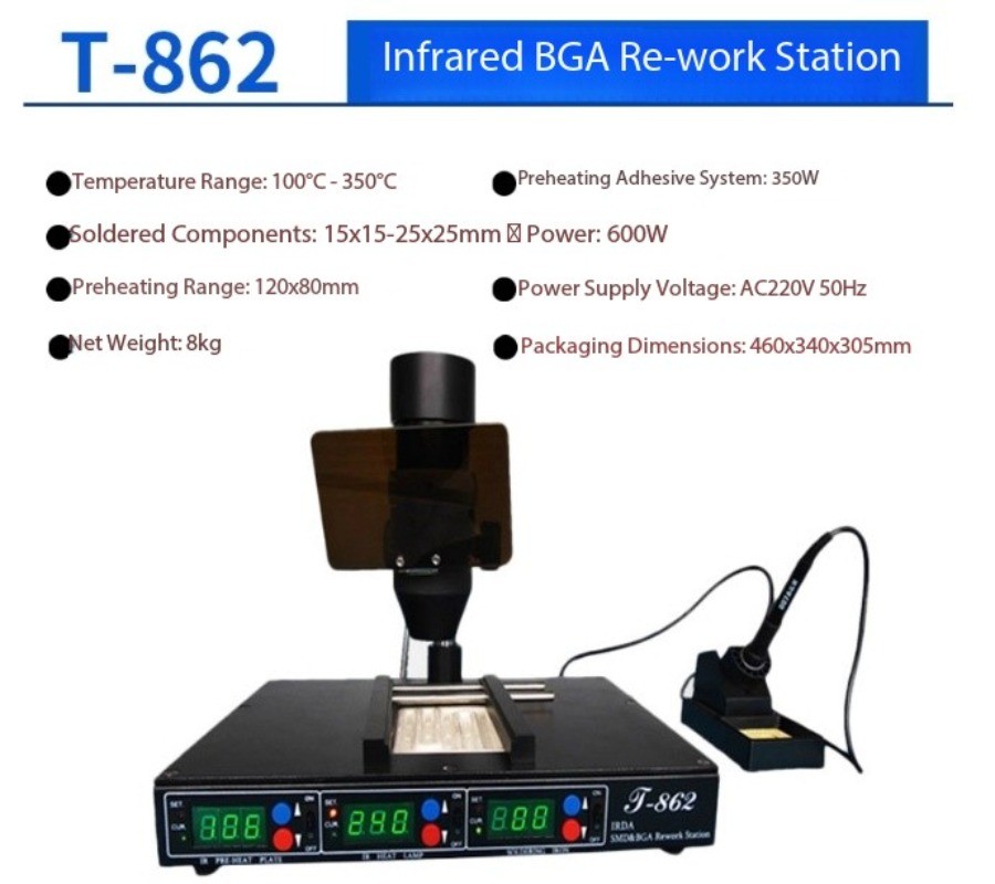 T-862 Electric Infrared BGA Rework Station Electronic Desoldering Station