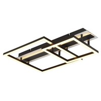 LED Deckenlampe Deckenleuchte Wohnzimmerlampe Schwarz Matt Silber L 56 Cm