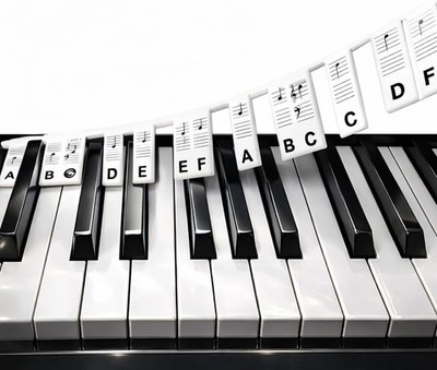Abnehmbare Klaviertastatur Aufkleber für Anfänger, Klavier Noten Anleitung, abnehmbarer Pi