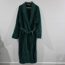 Vintage Victorias Secret Womens Bath Robe Size Medium Green Cotton Terry Long